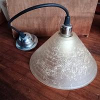 lampadario vetro satinato anni '80