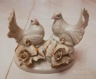 4 coppie di tortorelle vintage Capodimonte 