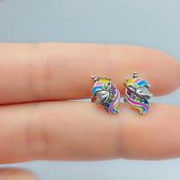 Orecchini argento unicorno colorati bimba
