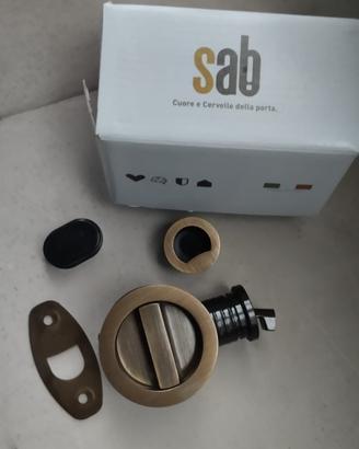 Serratura porta scorrevole SAB ottone anticato