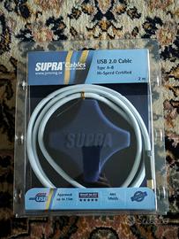 Supra Cables Cavo USB 2.0 A/B, 2 m