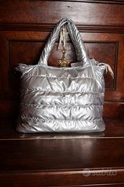 Borsa Donna Argento Effetto Piumino – Shopper Trap