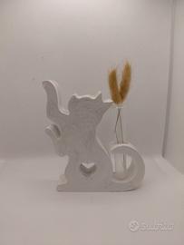 Minimalismo Felino | Vaso Artigianale in Gesso 