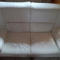 DIVANO IN VERA PELLE BIANCA - DUE POSTI COMODI