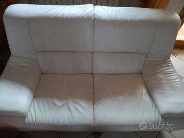 DIVANO IN VERA PELLE BIANCA - DUE POSTI COMODI
