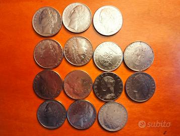 100 lire Gruppo di 14 pezzi