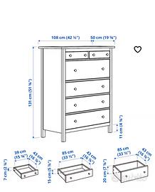 Cassettiera IKEA hemnes 6 cassetti blu