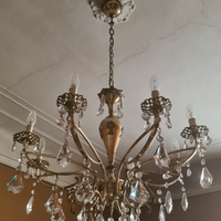 Set lampadario + 2 appliques in cristalli Boemia
