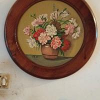 Dipinto a olio "vaso con fiori"