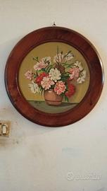 Dipinto a olio "vaso con fiori"