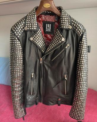 Giacca Biker in Vera Pelle Borchiata Master Supply
