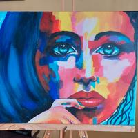 Quadro con pittura acrilica