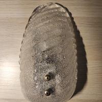 Applique vintage anni 70 in vetro ghiaccio Murano 