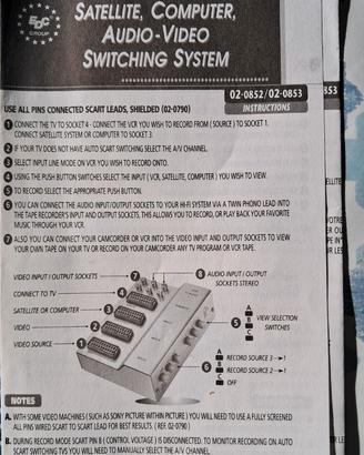 Switch scart satellite, audio-video e cavi scart