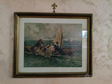 Vecchia stampa di un quadro di Mosè Bianchi