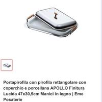 Portapirofila con pirofila in porcellana