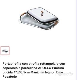 Portapirofila con pirofila in porcellana