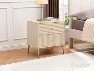 Coppia di comodini Nuovi beige Vente Unique