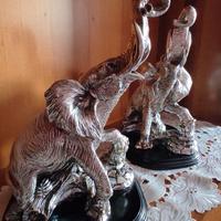 Statue Elefanti argentati