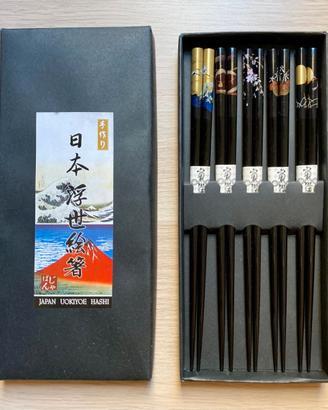 Set bacchette giapponesi Ukiyo-e artigianali
