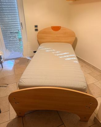 Letto singolo 90x200 materasso e rete regolabile