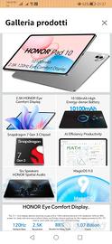 Honor pad 10 8/256gb piu alimentatore nuovi imball
