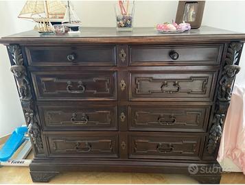 Cassettone primi 900 bambocci intarsiato