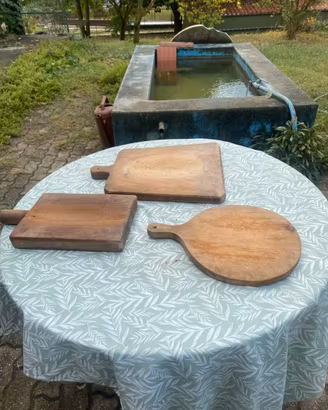 Lotto 3 Taglieri Antichi in legno massello
