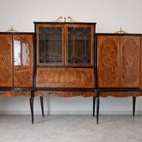 Credenza vetrina vintage anni 50 con intarsi