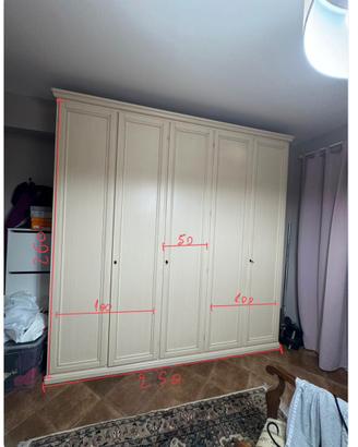 Armadio guardaroba shabby chic 6 ante