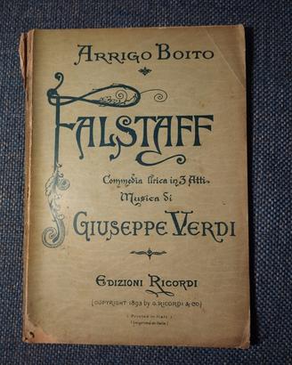Antico libretto Opera Falstaff 1893