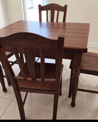 Tavolo allungabile 1 MT X78  + 4 sedie  in legno  