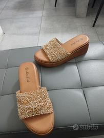 sandalo con zeppa modello ciabattina n 36