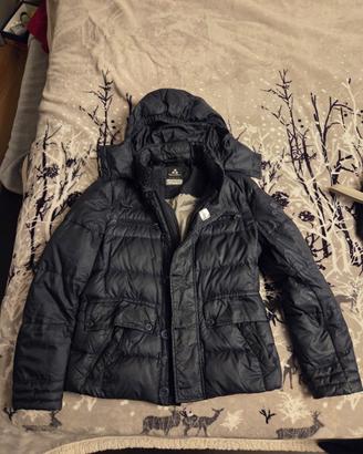 Giaccone blu piuma donna.