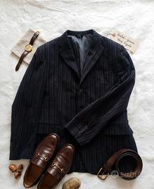 Giacca nera gessata Ross Mele