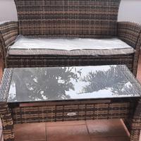Set da giardino in rattan e alluminio 
