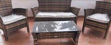 Set da giardino in rattan e alluminio 