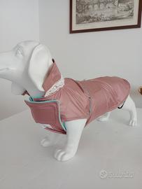 impermeabile cane, rosa e fodera Verde menta