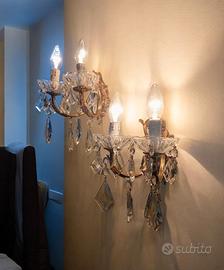 coppia applique vintage con cristalli