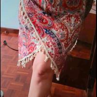 Gonna avvolgente con stampa all-over in stile boho