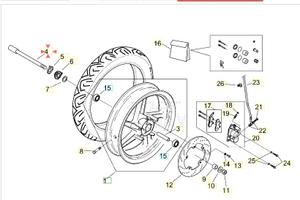 Perno ruota anteriore Aprilia RS50 AP8225354