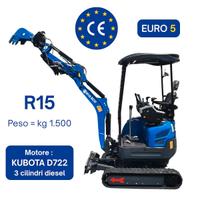 Miniescavatore 15 q.li Motore KUBOTA Diesel CE