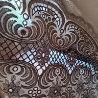 Coppia tende beige pizzo lunghe 290 cm