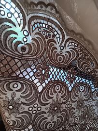 Coppia tende beige pizzo lunghe 290 cm