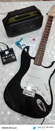 chitarra elettrica+ multi effetti+cassa BT 