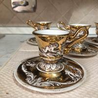 Set tazzine di caffe bagno oro