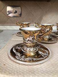Set tazzine di caffe bagno oro
