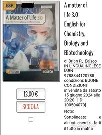 Libro in inglese di chimica biologia e biotecnolog