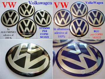 VOLKSWAGEN VW Copri Mozzi 9 cm 90 mm VW TAPPI LOGO