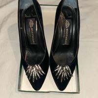 Scarpe con tacco velluto made in italy
